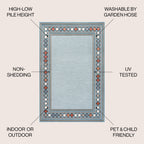 Sebastian High-Low Modern Diamond Border Indoor/Outdoor Area Rug