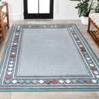 Sebastian High-Low Modern Diamond Border Indoor/Outdoor Area Rug