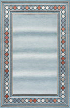 Sebastian High-Low Modern Diamond Border Indoor/Outdoor Area Rug