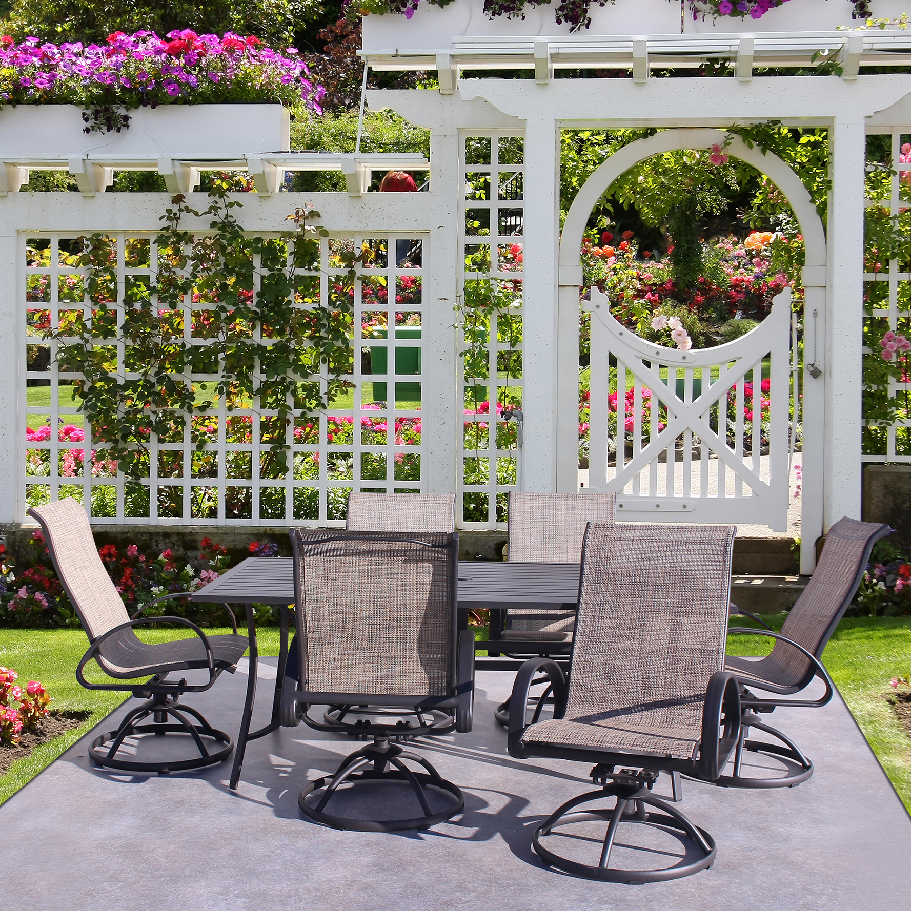 Dublin Brown Sling Patio Dining Sets