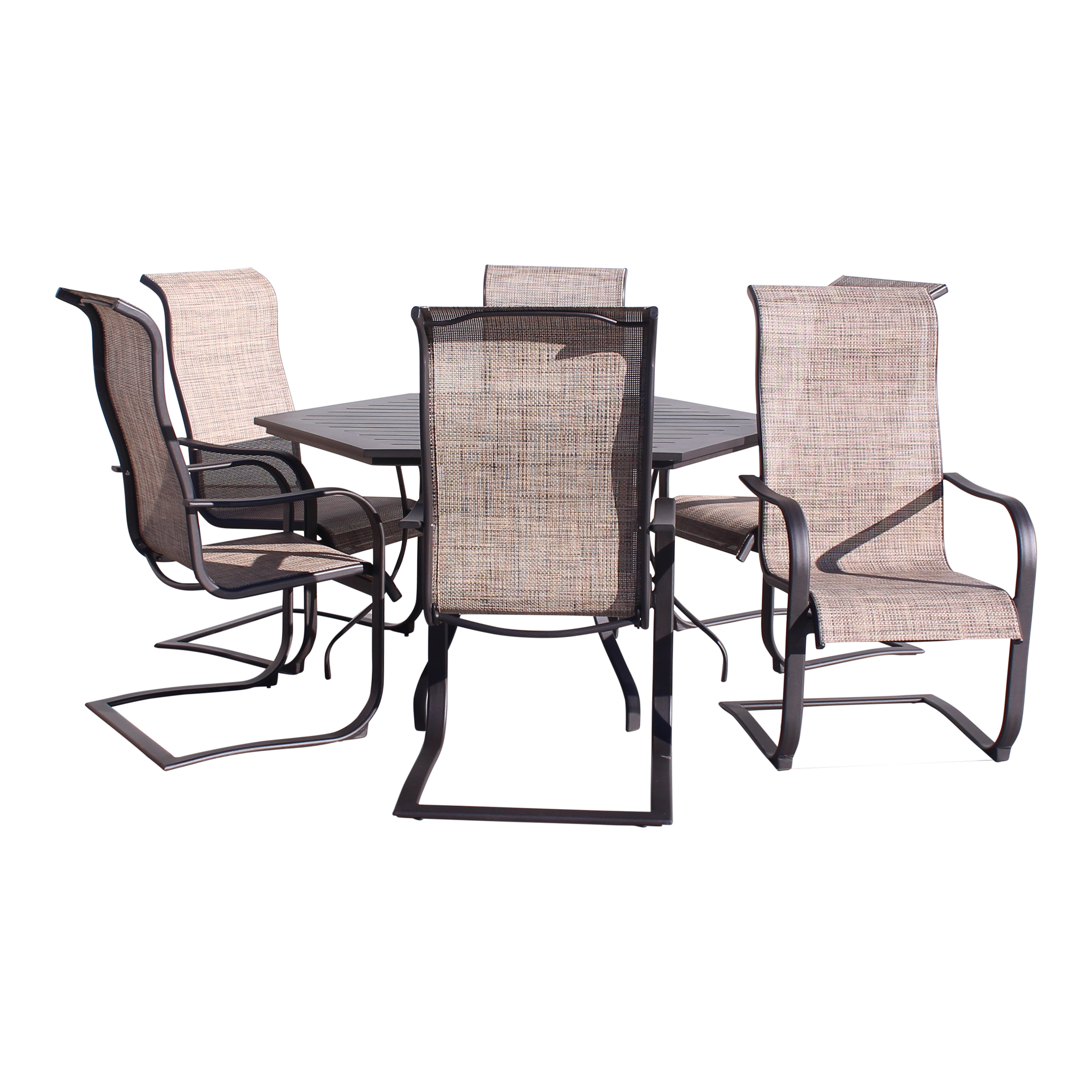 Dublin Brown Sling Spring Patio Dining Sets