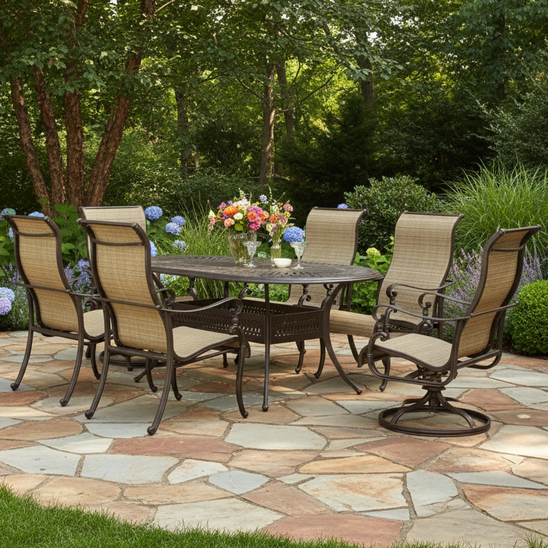 Madison Cast Aluminum Sling Patio Dining Sets