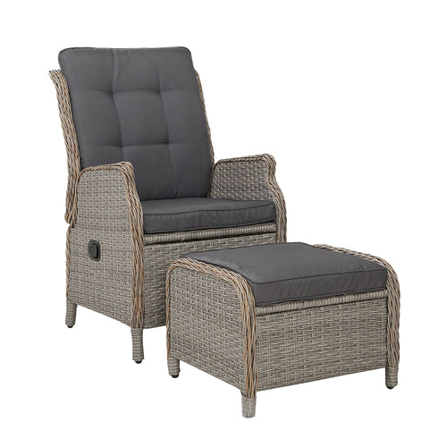 Gardeon Recliner Chair Sun lounge Wicker Lounger Outdoor Furniture