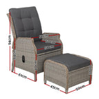 Gardeon Recliner Chair Sun lounge Wicker Lounger Outdoor Furniture