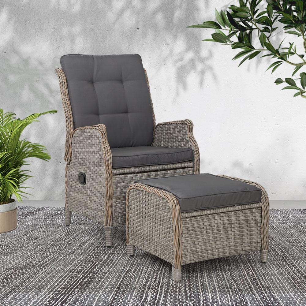 Gardeon Recliner Chair Sun lounge Wicker Lounger Outdoor Furniture