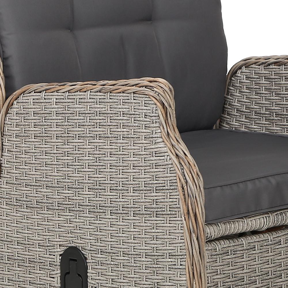 Gardeon 2PC Recliner Chair Sun lounge Wicker Lounger Outdoor Furniture