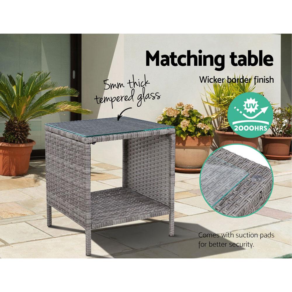 Gardeon 5PC Recliner Chairs Table Sun lounge Wicker Outdoor Furniture