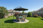 10' Octagon Offset Champagne Frame Umbrellas with Base