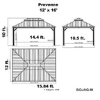 Gray Curtains for Provence Hard Top Gazebos by Sojag