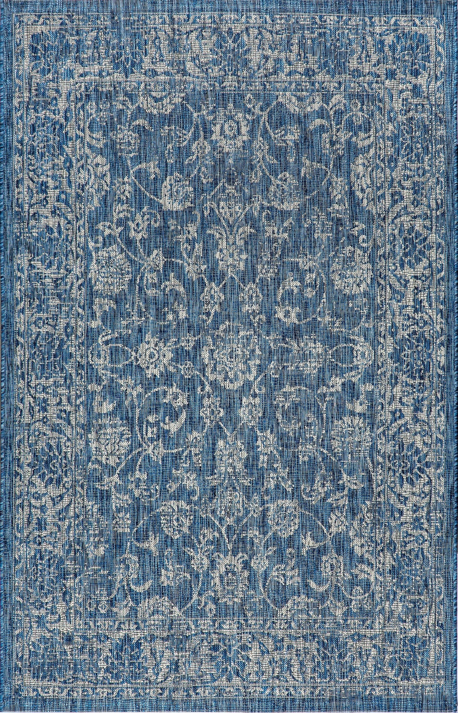 Tela Bohemian Textured Weave Floral Indoor/Outdoor Area Rug