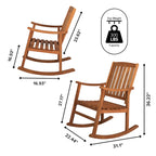 Penny Classic Slat-Back Support Acacia Wood Patio Outdoor Rocking Chair