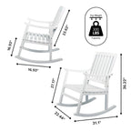 Penny Classic Slat-Back Support Acacia Wood Patio Outdoor Rocking Chair