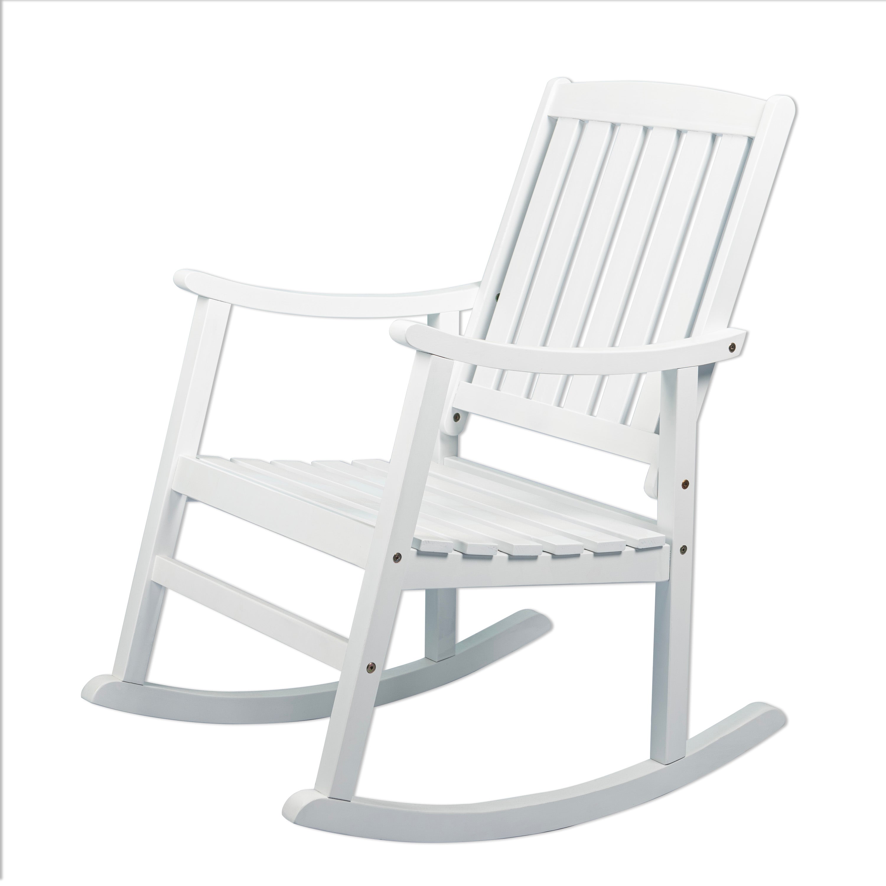 Penny Classic Slat-Back Support Acacia Wood Patio Outdoor Rocking Chair