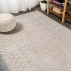 Xlendi High-Low Pile Moroccan Geometric Indoor/Outdoor Area Rug