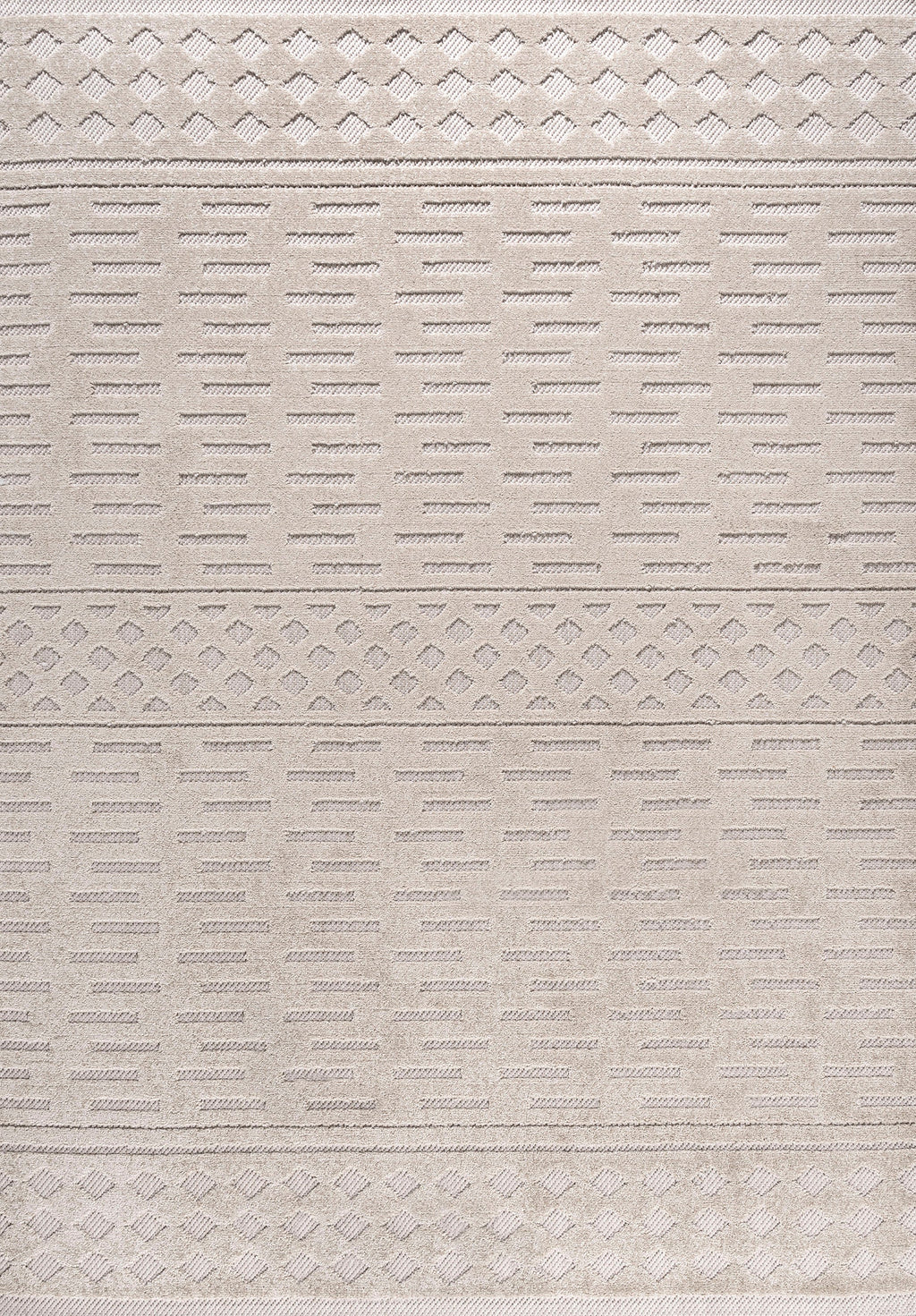 Xlendi High-Low Pile Moroccan Geometric Indoor/Outdoor Area Rug