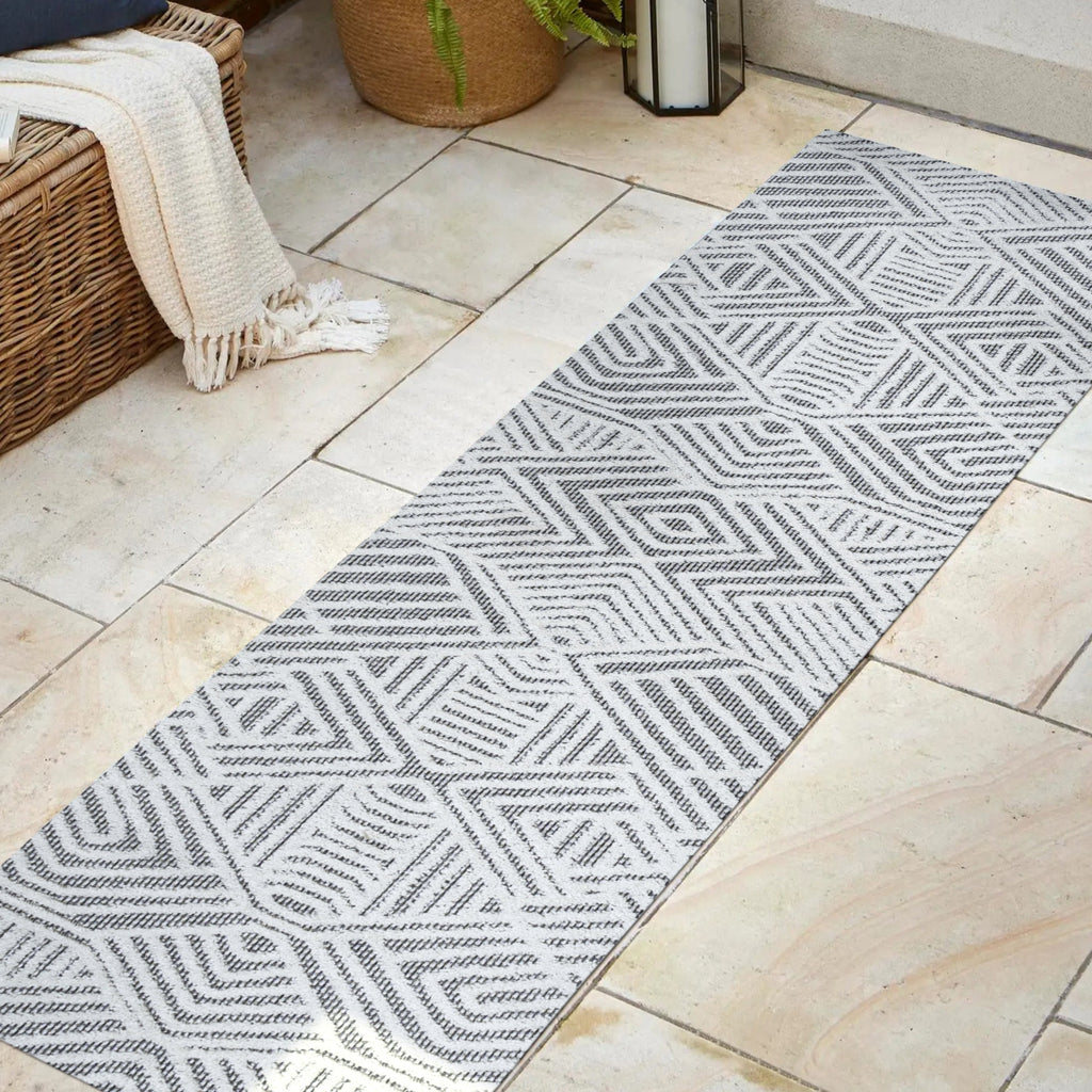 Jordan High-Low Pile Art Deco Geometric  Indoor/Outdoor Area Rug