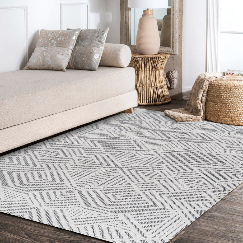 Jordan High-Low Pile Art Deco Geometric  Indoor/Outdoor Area Rug