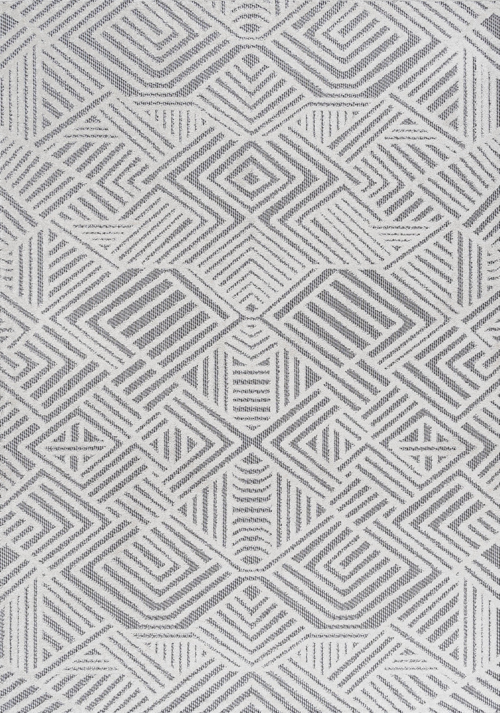 Jordan High-Low Pile Art Deco Geometric  Indoor/Outdoor Area Rug