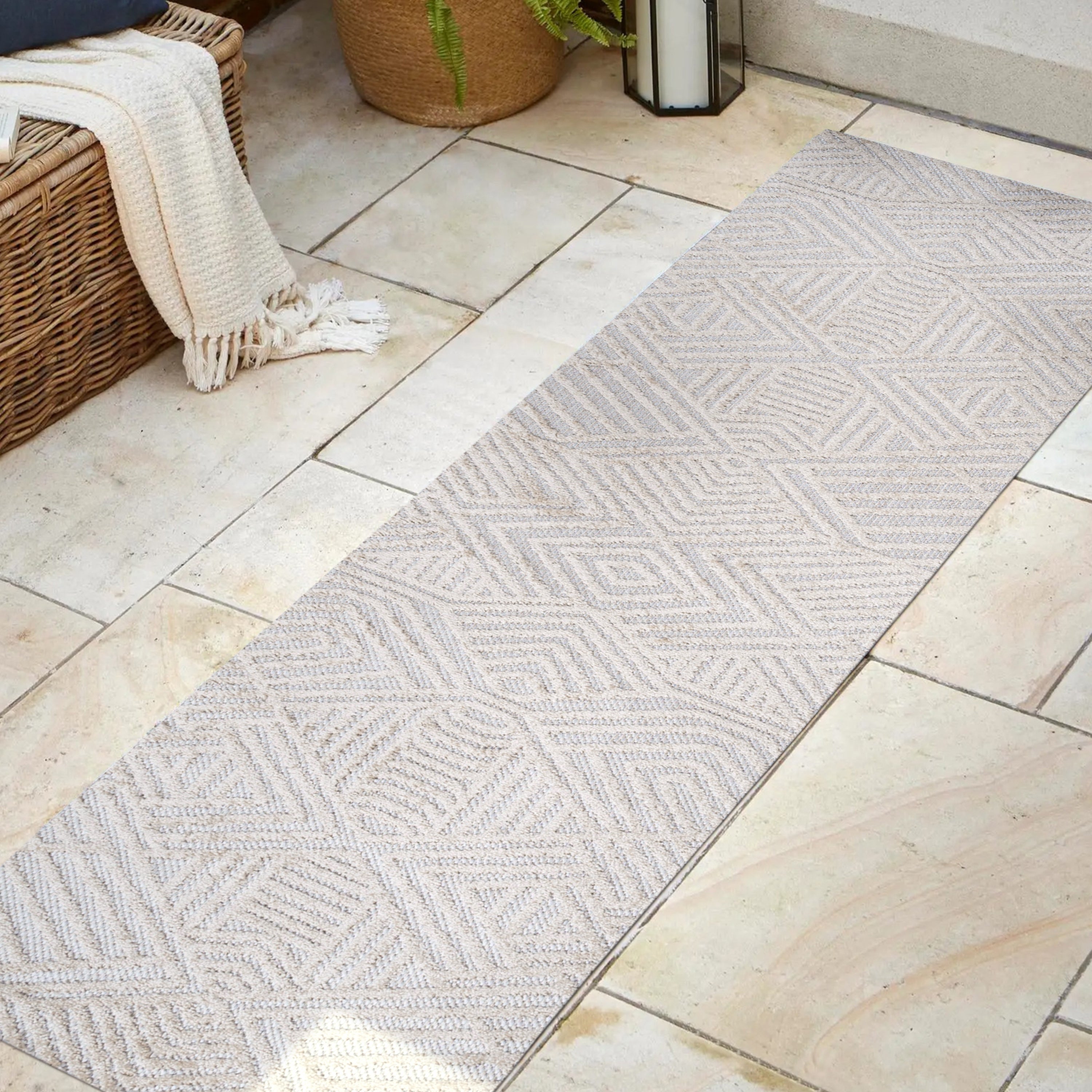 Jordan High-Low Pile Art Deco Geometric  Indoor/Outdoor Area Rug