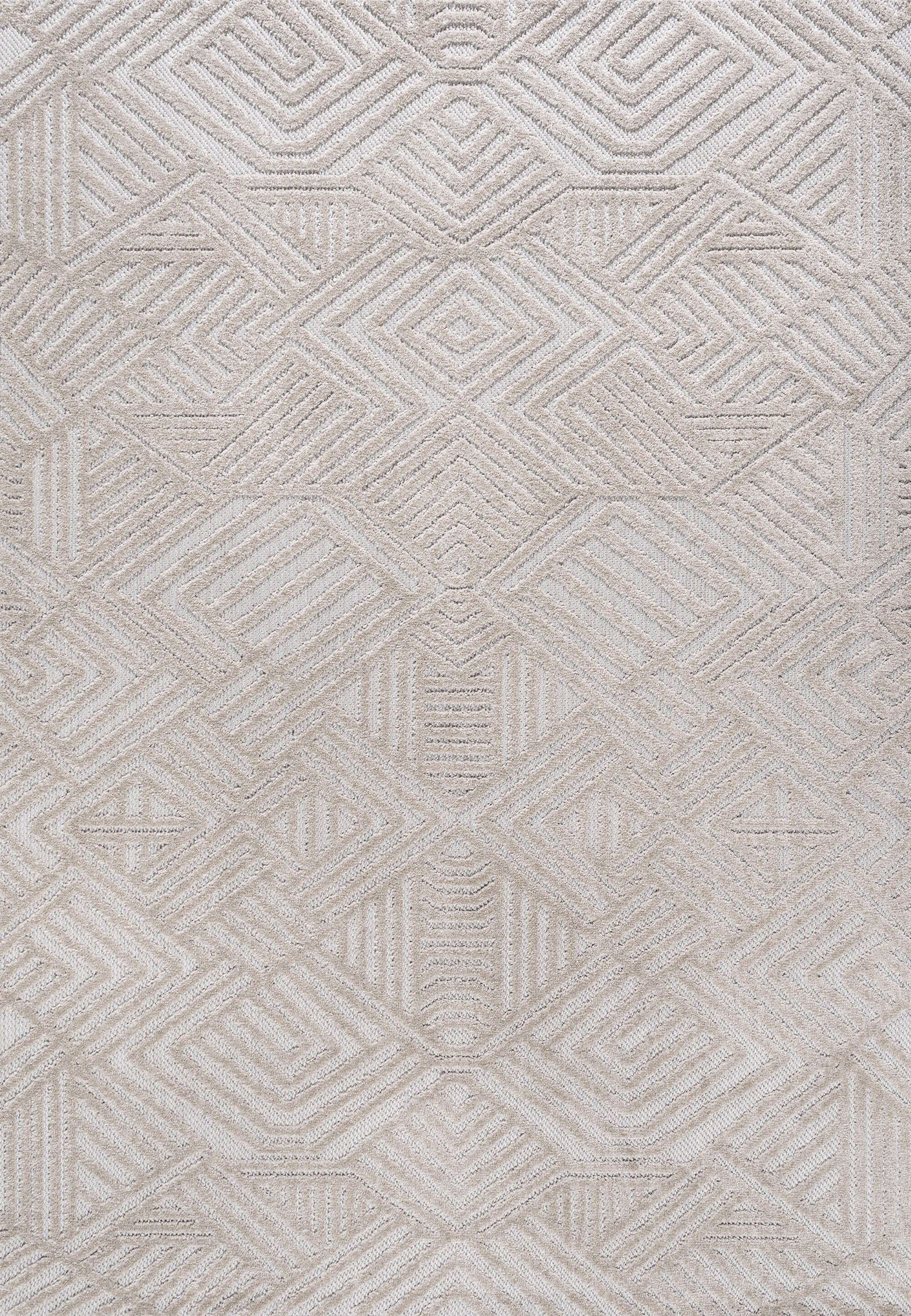 Jordan High-Low Pile Art Deco Geometric  Indoor/Outdoor Area Rug