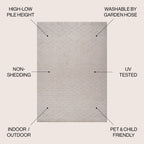Ararat High-Low Pile Moroccan Diamond Modern  Indoor/Outdoor Area Rug