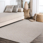 Ararat High-Low Pile Moroccan Diamond Modern  Indoor/Outdoor Area Rug