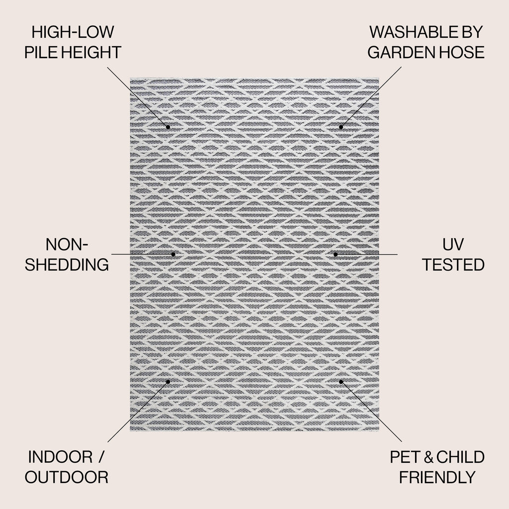 Ararat High-Low Pile Moroccan Diamond Modern  Indoor/Outdoor Area Rug