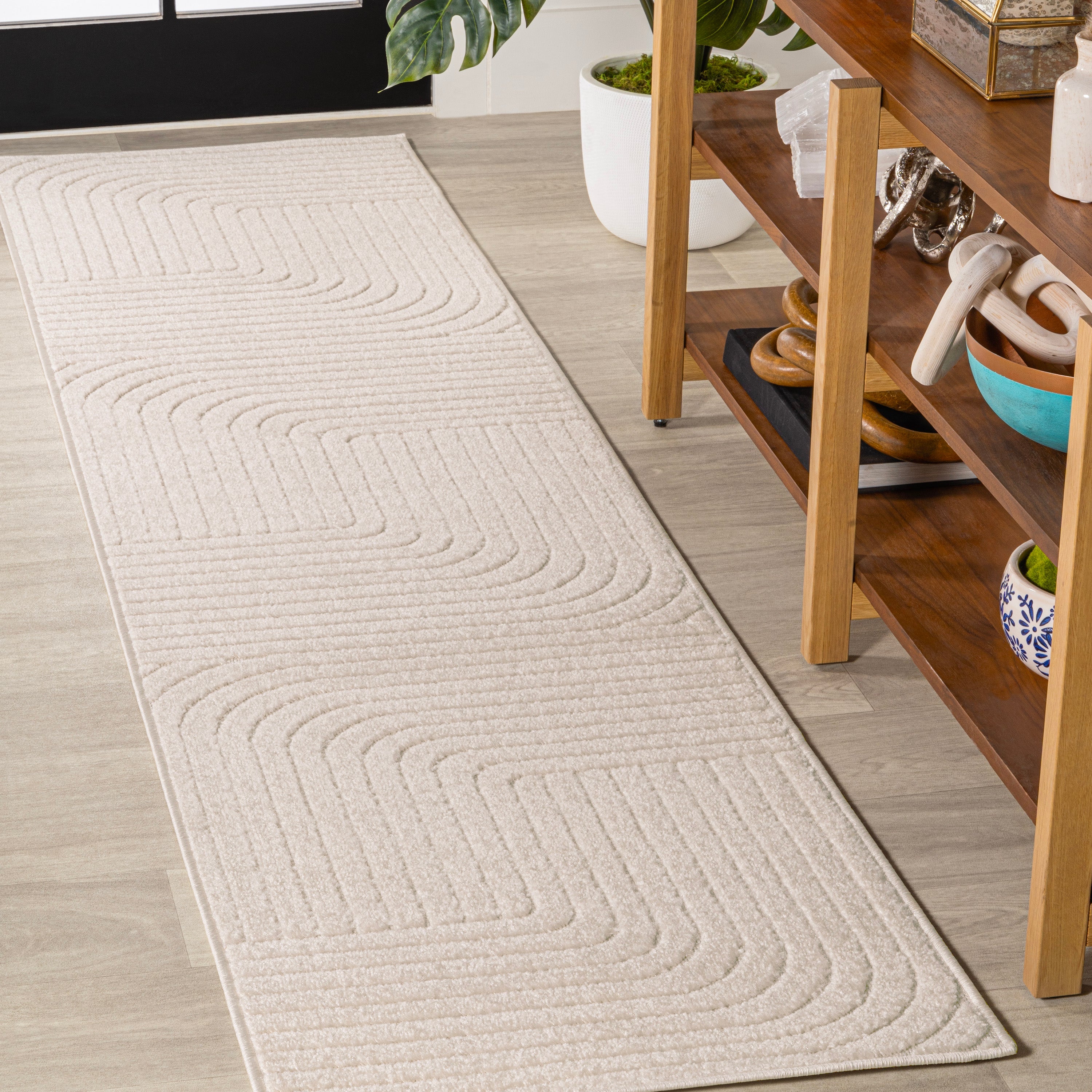 Odense High-Low Minimalist Angle Geometric Indoor/Outdoor Area Rug
