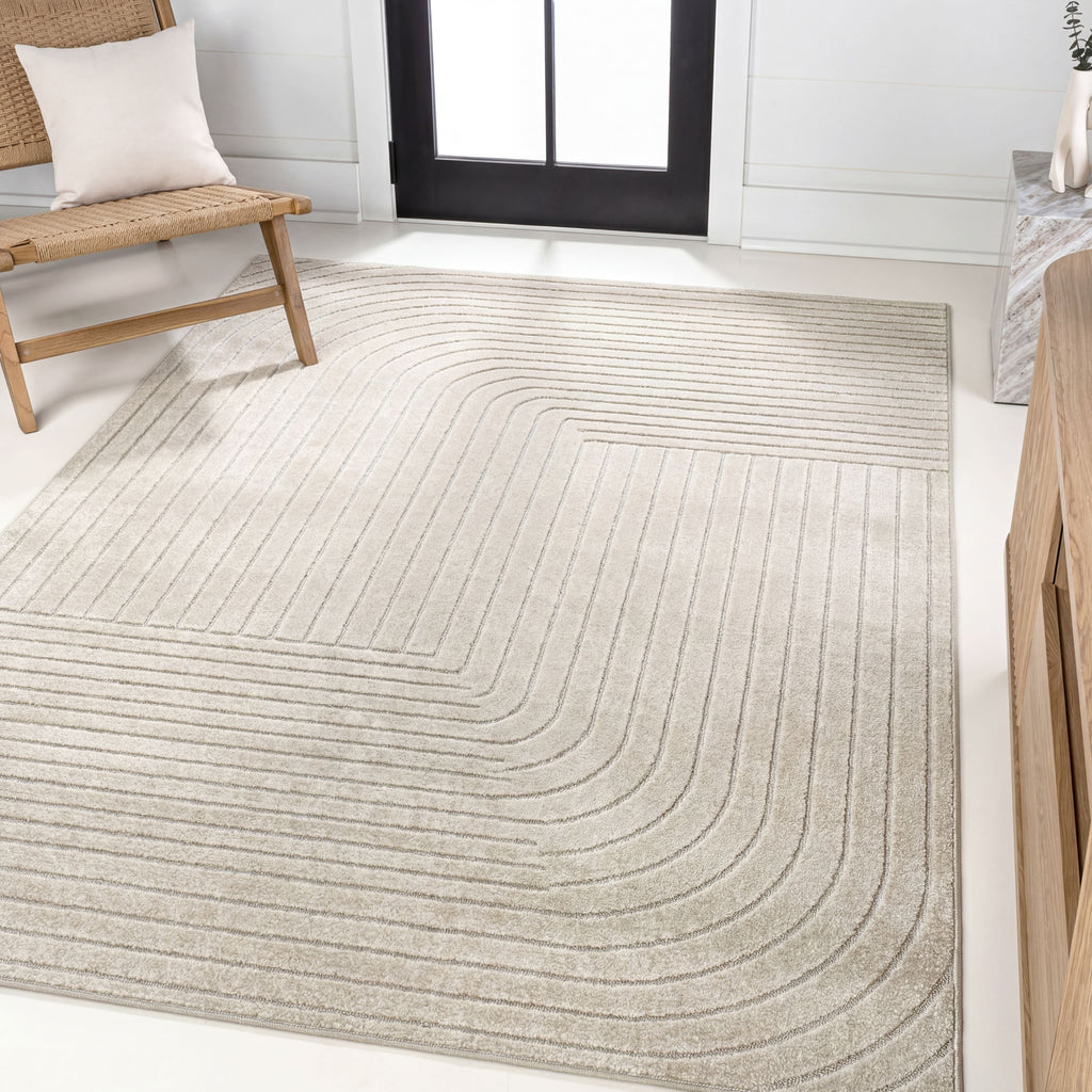 Odense High-Low Minimalist Angle Geometric Indoor/Outdoor Area Rug