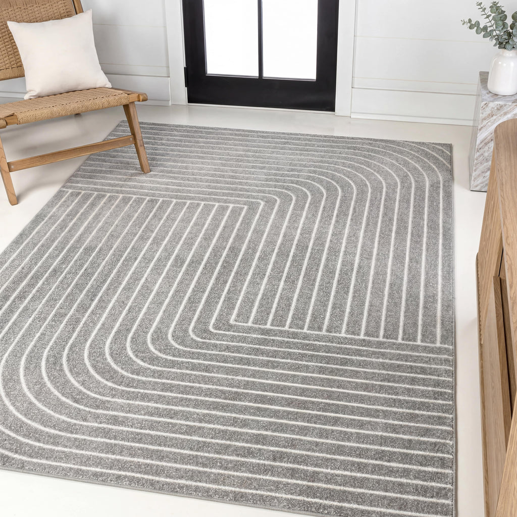Odense High-Low Minimalist Angle Geometric Indoor/Outdoor Area Rug