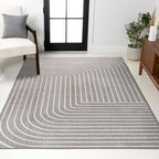 Odense High-Low Minimalist Angle Geometric Indoor/Outdoor Area Rug