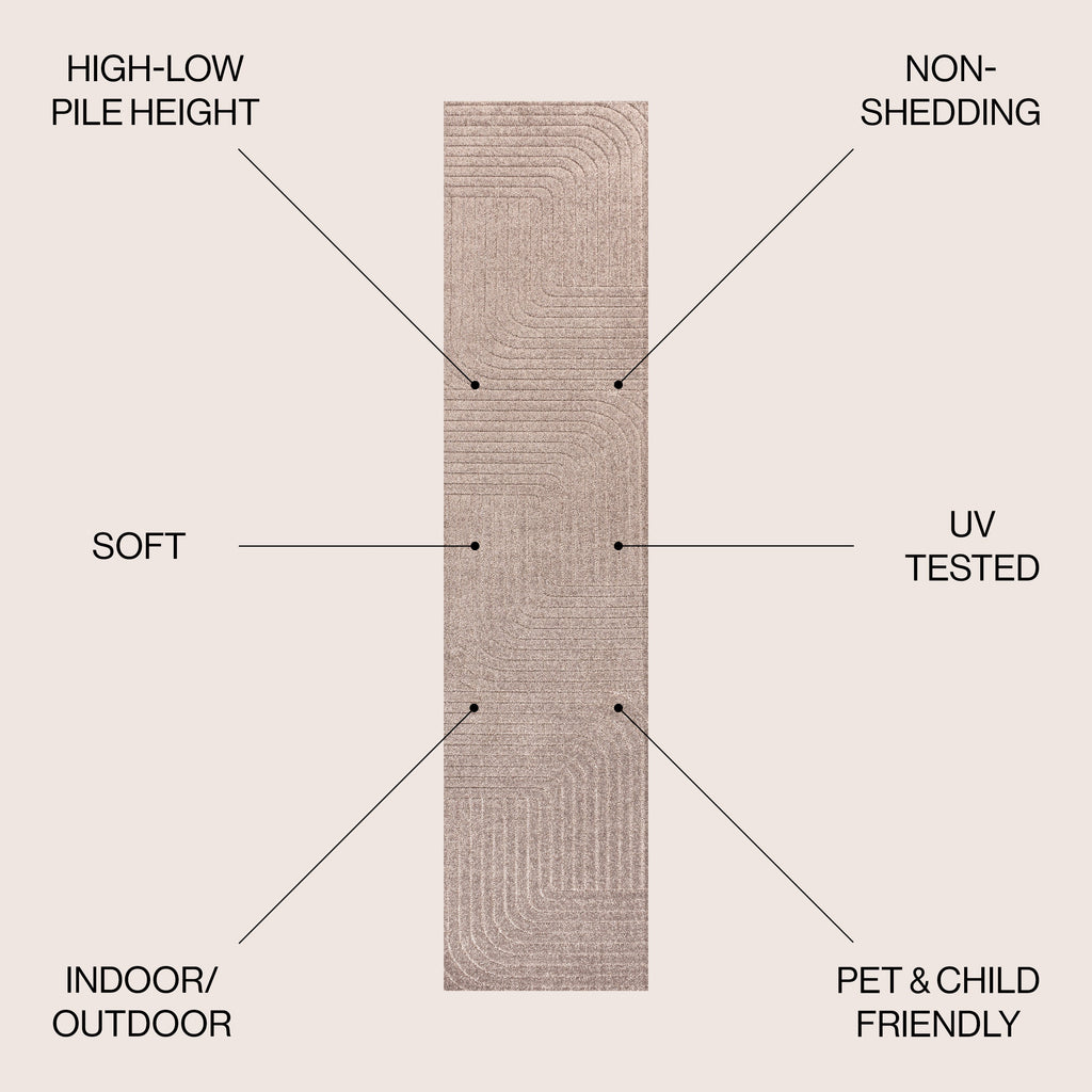 Odense High-Low Minimalist Angle Geometric Indoor/Outdoor Area Rug