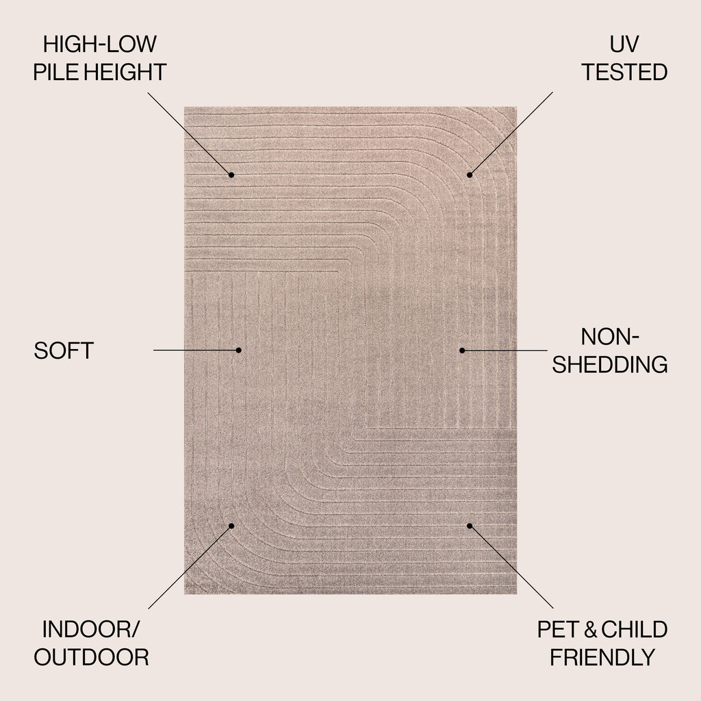 Odense High-Low Minimalist Angle Geometric Indoor/Outdoor Area Rug