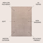 Odense High-Low Minimalist Angle Geometric Indoor/Outdoor Area Rug