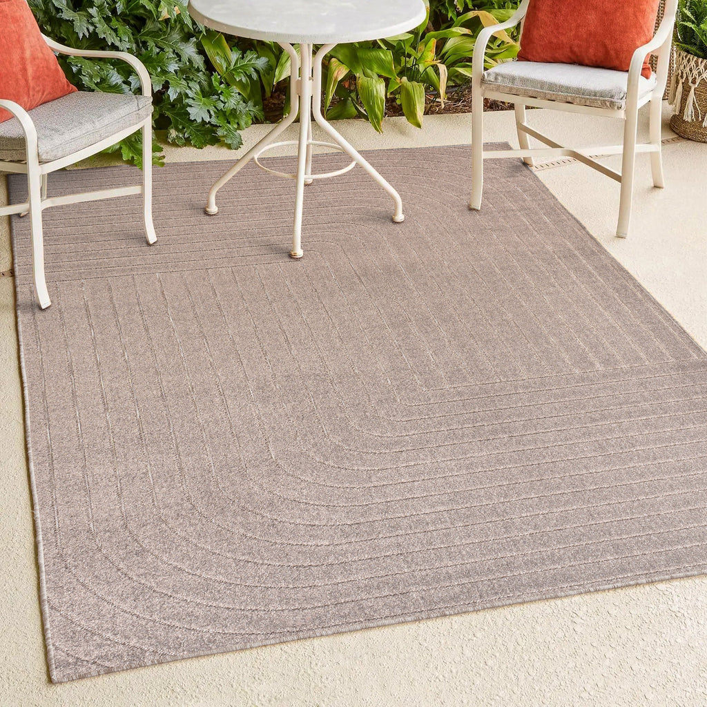 Odense High-Low Minimalist Angle Geometric Indoor/Outdoor Area Rug