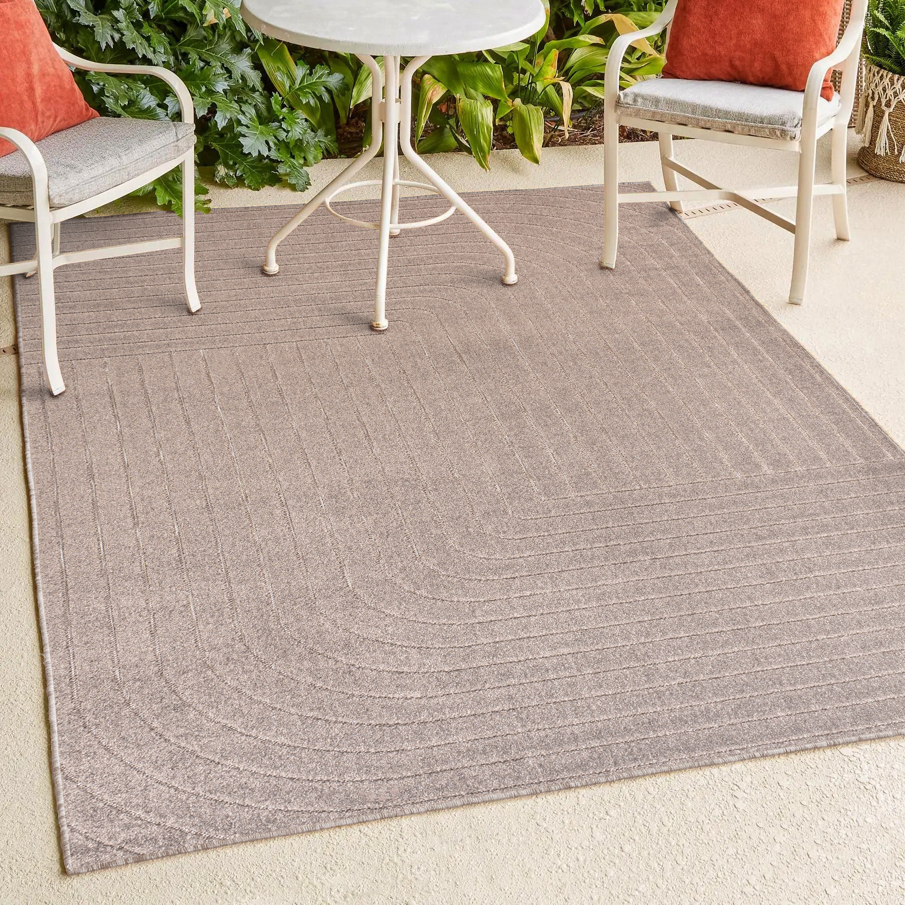 Odense High-Low Minimalist Angle Geometric Indoor/Outdoor Area Rug