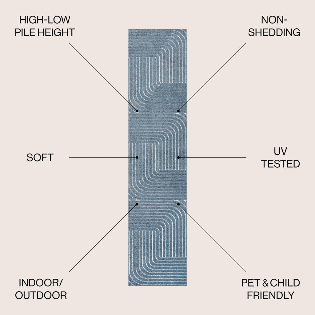 Odense High-Low Minimalist Angle Geometric Indoor/Outdoor Area Rug