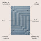 Odense High-Low Minimalist Angle Geometric Indoor/Outdoor Area Rug