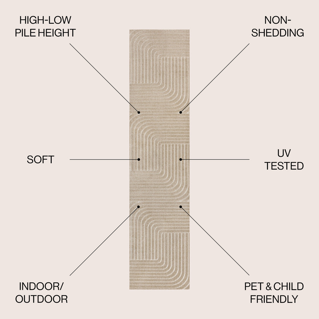 Odense High-Low Minimalist Angle Geometric Indoor/Outdoor Area Rug