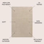 Odense High-Low Minimalist Angle Geometric Indoor/Outdoor Area Rug