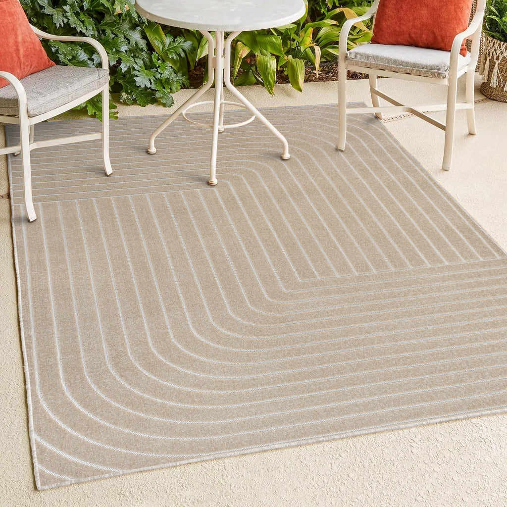 Odense High-Low Minimalist Angle Geometric Indoor/Outdoor Area Rug