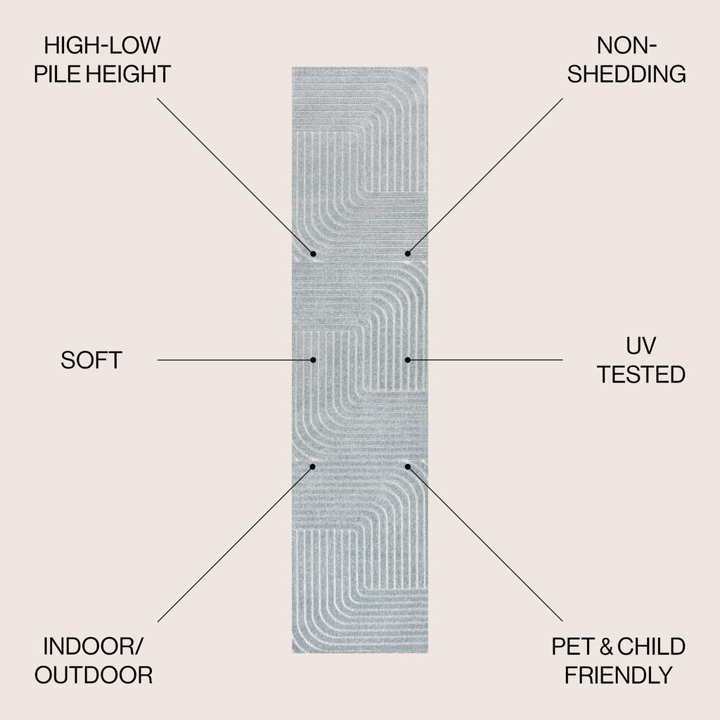 Odense High-Low Minimalist Angle Geometric Indoor/Outdoor Area Rug