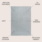 Odense High-Low Minimalist Angle Geometric Indoor/Outdoor Area Rug