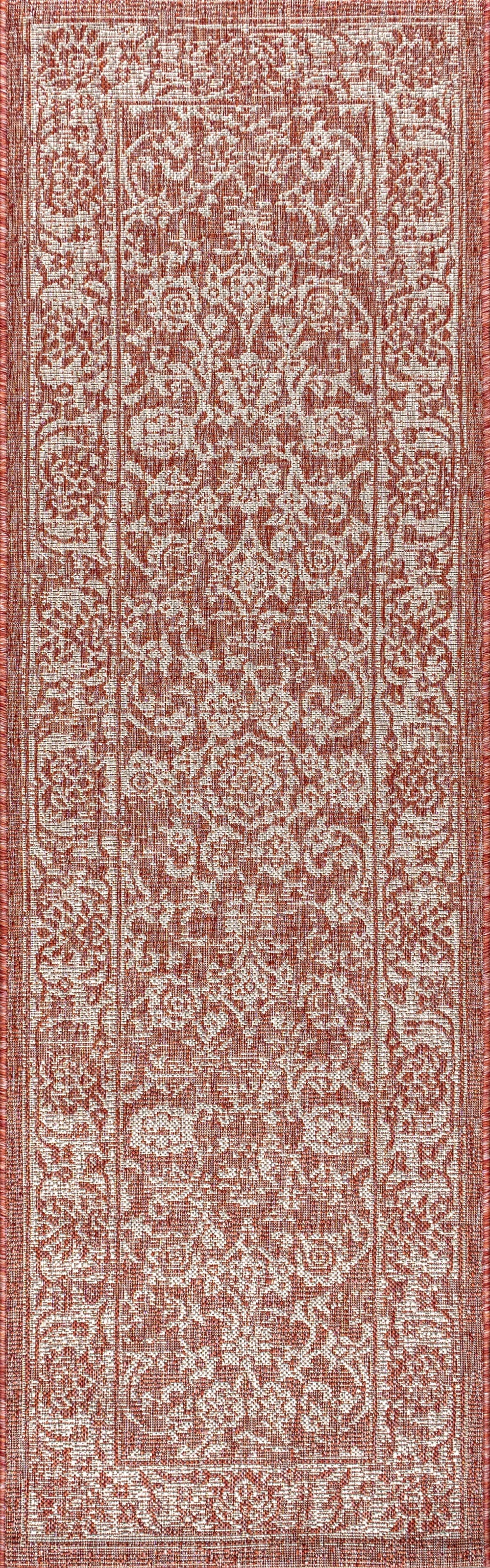 Tela Bohemian Textured Weave Floral Indoor/Outdoor Area Rug