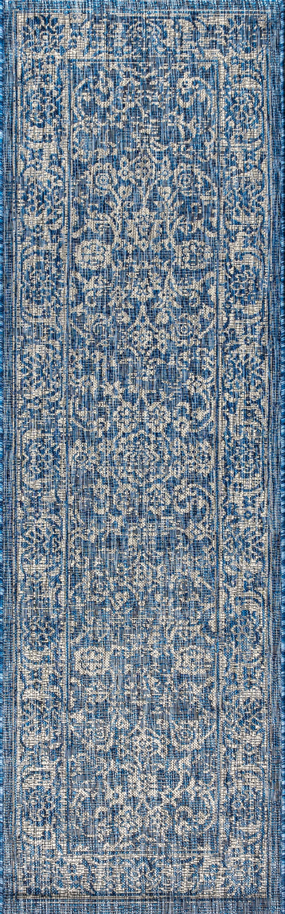 Tela Bohemian Textured Weave Floral Indoor/Outdoor Area Rug