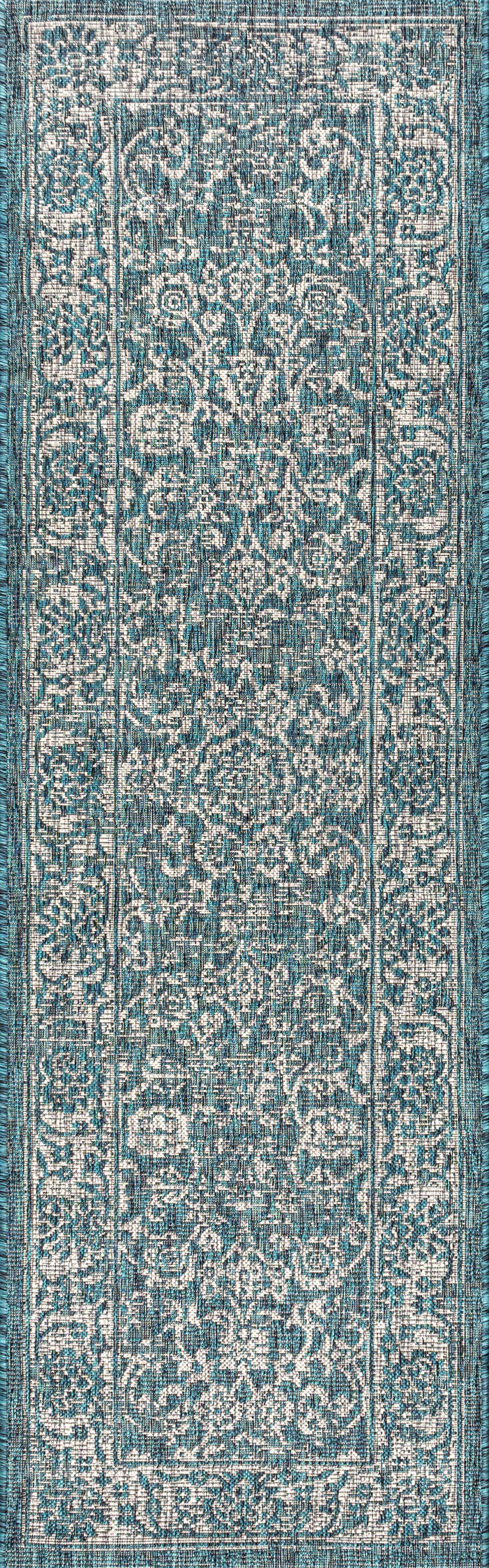 Tela Bohemian Textured Weave Floral Indoor/Outdoor Area Rug