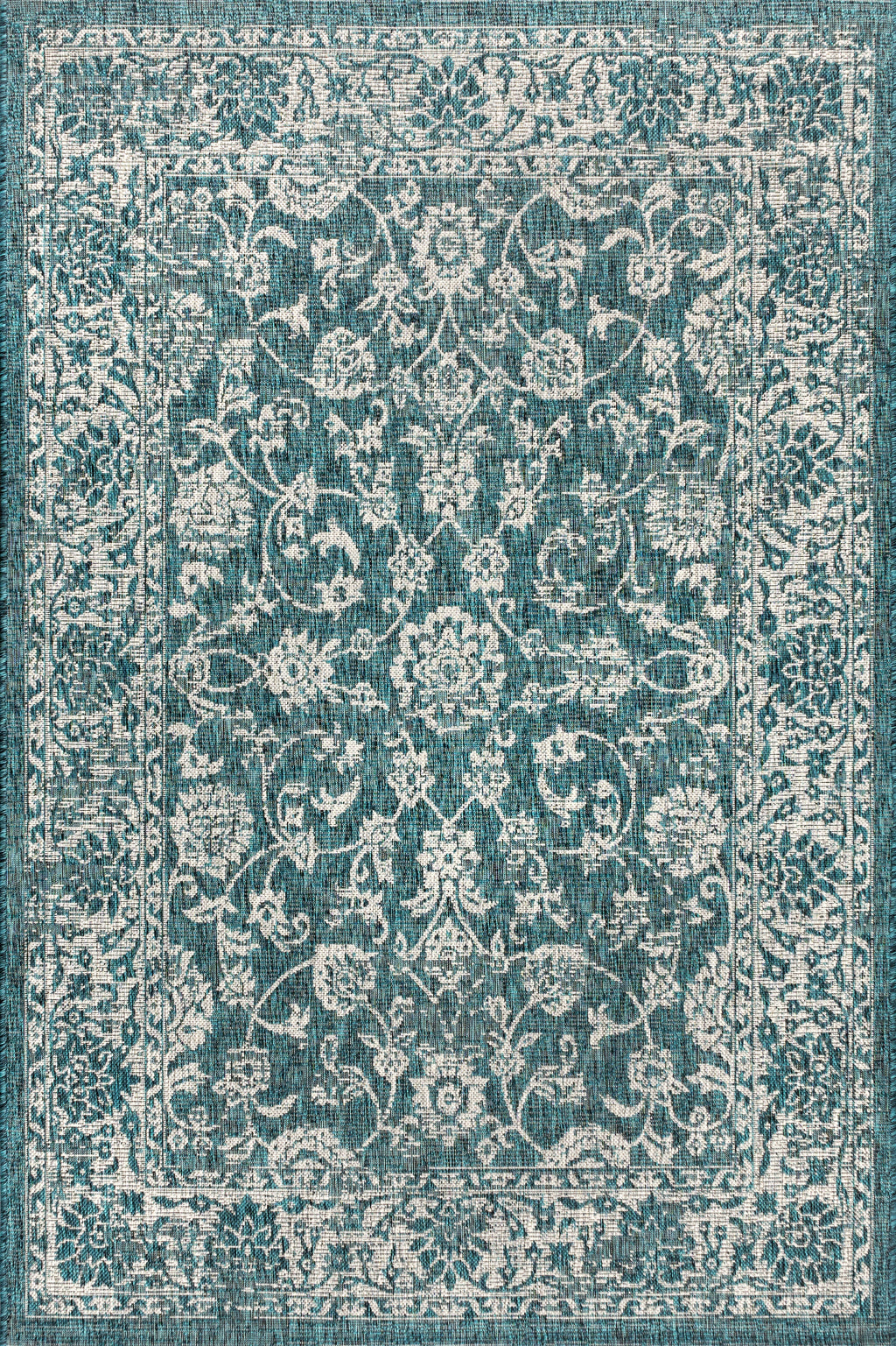 Tela Bohemian Textured Weave Floral Indoor/Outdoor Area Rug