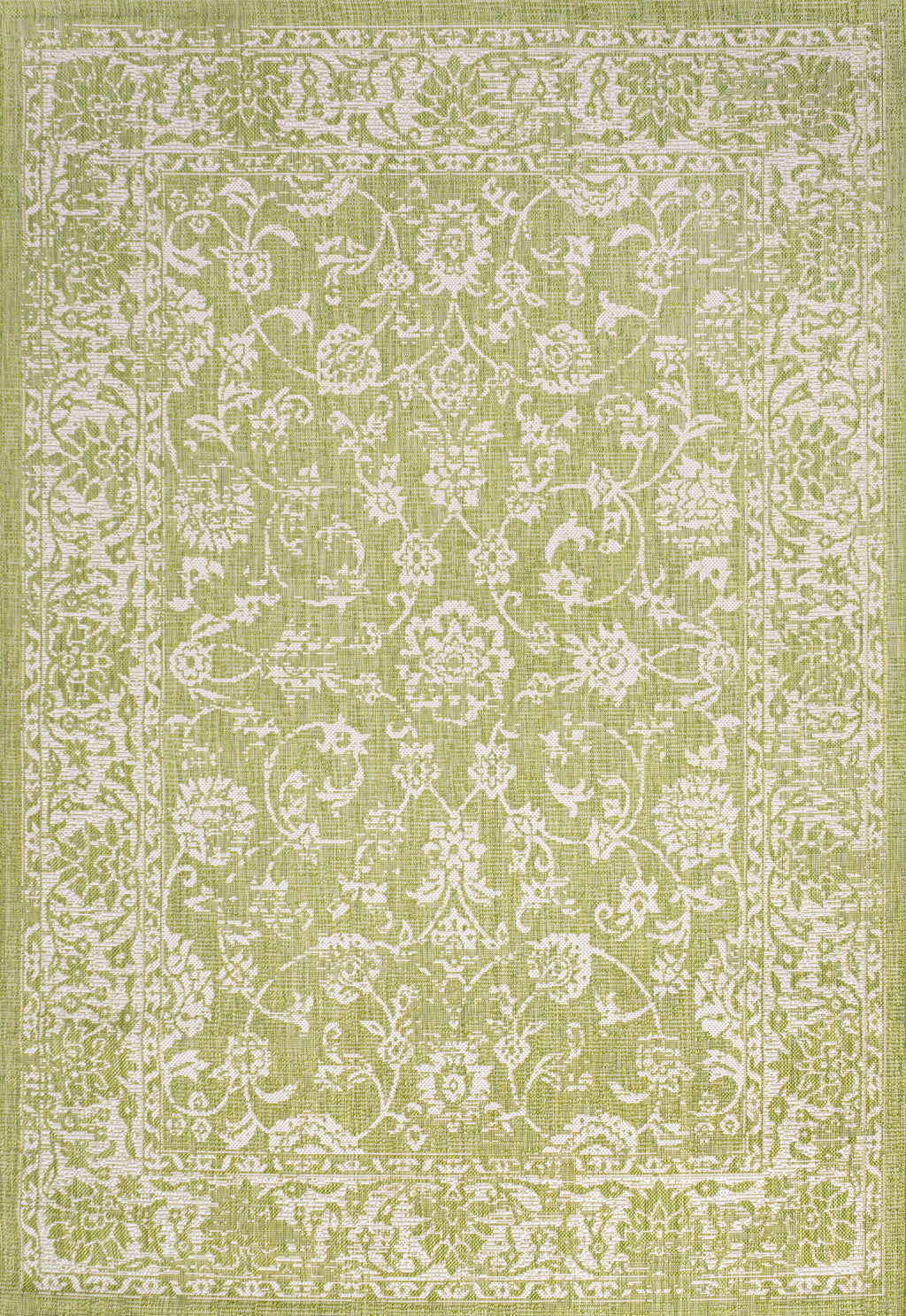 Tela Bohemian Textured Weave Floral Indoor/Outdoor Area Rug