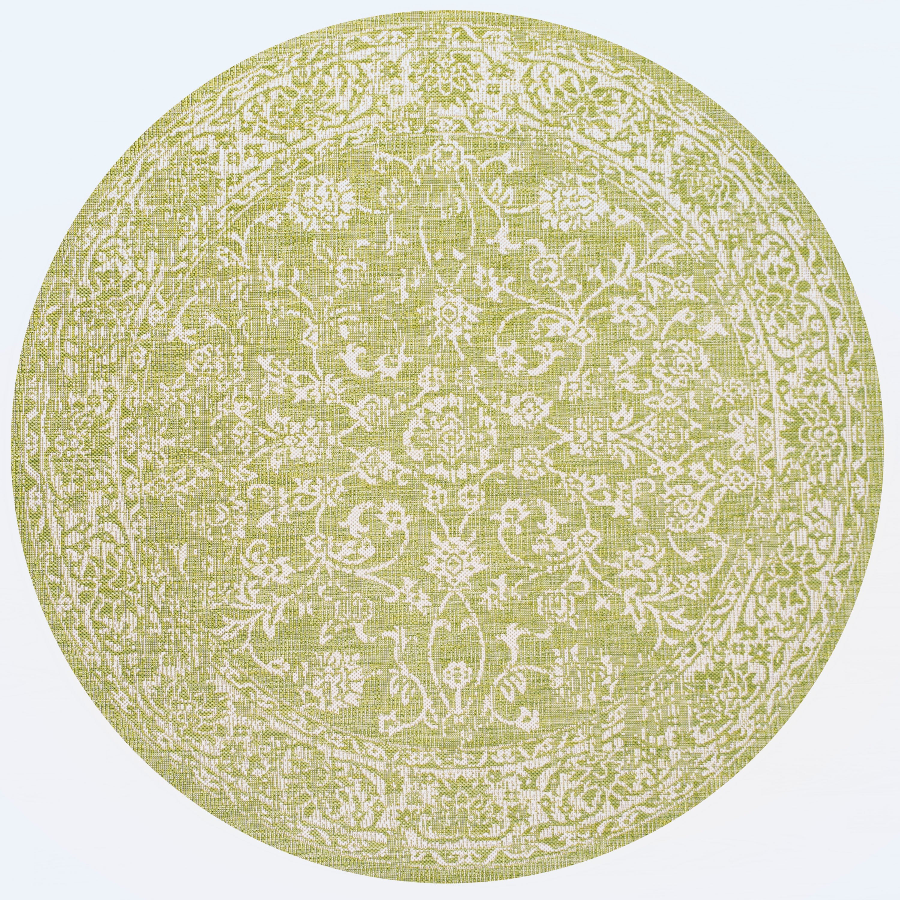 Tela Bohemian Textured Weave Floral Indoor/Outdoor Area Rug