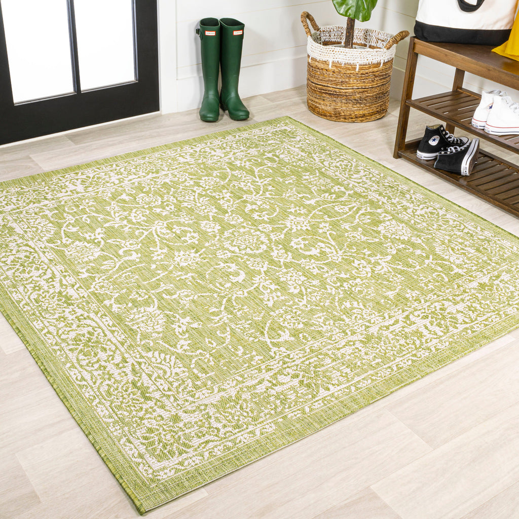 Tela Bohemian Textured Weave Floral Indoor/Outdoor Area Rug